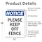Signmission Please Keep Off Fence, 12 in W x Rectangle, Vinyl Decal OS-2PACK-NS-D-1218-V-17484 - alternate 3